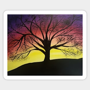 Sunset tree silhouette Sticker